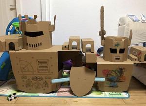 作模型纸壳箱铠甲机器人组装可穿手工制衣服盔甲外壳纸箱做的