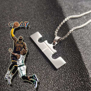 nba湖人勒布朗詹姆斯logo项链 篮球运动小皇帝吊坠男女学生饰品