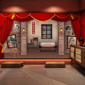 老上海民国风壁纸复古主题旗袍照相馆剧本杀店装修换装馆背景墙纸