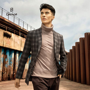 含羊毛桑蚕丝】lavico/朗维高男士休闲西服上衣lavico男装旗舰店