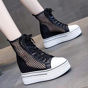 0019人付款淘宝高帮网面女鞋板鞋女夏季透气2021年新款镂空网纱夏天