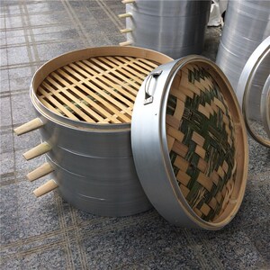 大号竹蒸笼大铁锅加高加深家用馒头蒸锅竹笼屉纯手工竹制商用笼屉