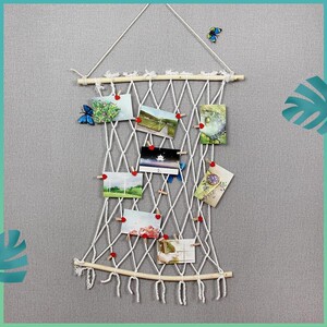 家居墙面网绳照片墙网格饰品麻绳装饰挂件手工编织送夹子