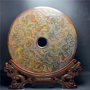 古玩高古玉杂项捡漏老岫玉玉雕九龙玉璧饰品摆件老式物件玉器收藏