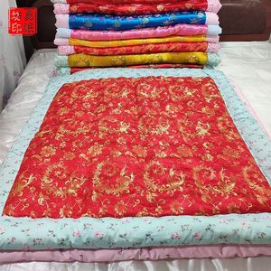 古代老式绸缎被子春秋天轻薄被舒适面料床上用品被褥被芯四季通用