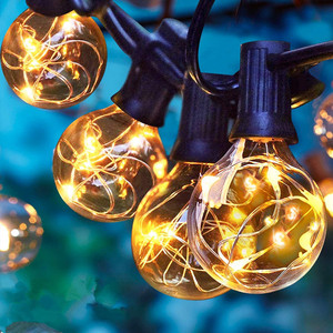 沐夕美式g40复古led塑料灯串e12户外防水灯泡串花园庭院节日装饰