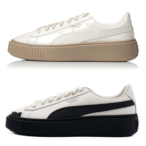 puma彪马女鞋蕾哈娜漆皮奶白松糕鞋厚底板鞋增高小白鞋363314-05