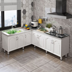 000人付款淘宝灶台柜简易组合实木不锈钢厨x房橱柜经济型租房用不锈钢