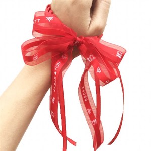 华晨宇演唱会应援物红丝带手腕手环同款红色绸带丝带定制logo印字