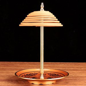 纯铜盘香架香托家用室内佛堂点12小时24小时檀香支撑架子香熏炉