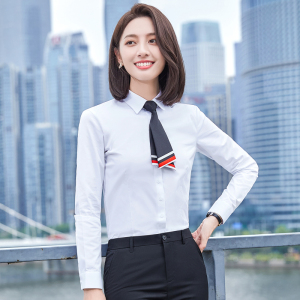 白衬衫女设计感小众高级感春秋证件照职业长袖工作服商务正装衬衣