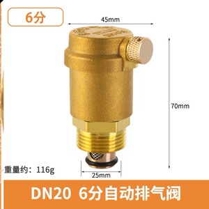 排水管减压阀单向热水器家用暖气管道放气阀4分6分配件放空立体.