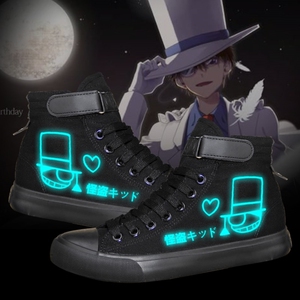 柯南怪盗基德预告函周边动漫名侦探鞋子夜光学生帆布鞋男女鞋