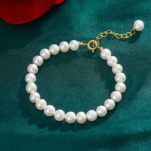 黛米珠宝【sl046】6-7mm白色淡水珍珠手链 爱心调节扣