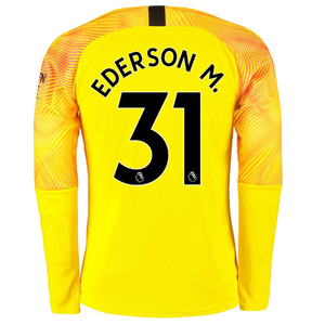 19-20曼城守门员客场长袖足球服 1号布拉沃 31号埃德森门将服球衣