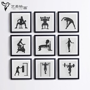 【健身剪影】体育壁画 体校教室训练室运动房组合挂画三联画墙
