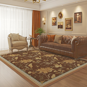 美式复古田园客厅大地毯沙发茶几毯轻奢高级家用地垫加厚卧室垫子
