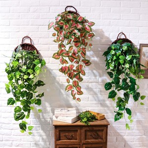 假壁挂花藤条装饰花藤室内挂花塑料吊花仿真植物挂墙壁花垂吊墙花