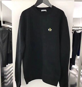 dior/迪奥卫衣男 黑色x kaws胸口刺绣小蜜蜂套头毛衣外套女代购