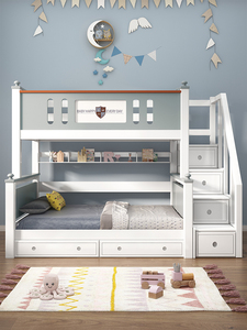 宜家实木儿童床小户型双层床家用高低床多功能上下床大人上下铺子