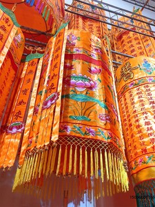 1米佛教g用品莲花宝幢双龙凤n黄龙伞宝盖宝幢/佛e堂潮绣品华盖供