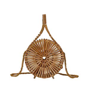 2021新款竹编女包竹子包手提单肩斜挎小圆包防水沙滩包度假包包