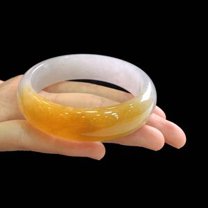 曼德勒珠宝糯冰红黄翡缅甸翡翠手镯女玉石手镯玉镯子宽版正圈