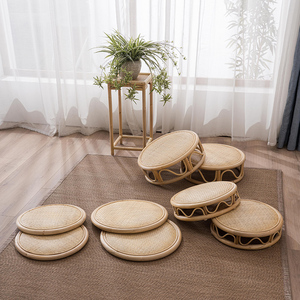 日式藤编蒲团榻榻米垫拜佛垫阳台飘窗垫喝茶家用打坐禅修圆形坐垫