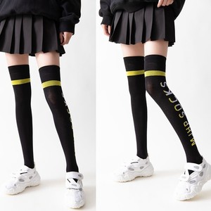 过膝盖长筒袜女春夏薄款学生高筒袜韩版ins潮流亮色百搭半身女袜