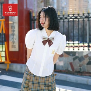 tombow日本进口jk制服白衬衫短袖纯欲基础款粉色收腰夏季学生套装