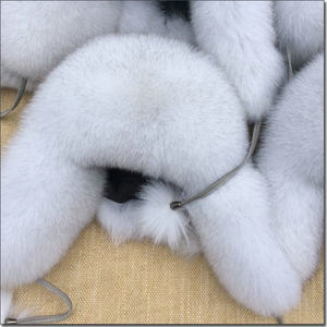 狐狸毛护耳雷锋帽子进口蓝狐皮女士/男士风雪帽秋冬保暖户外真皮