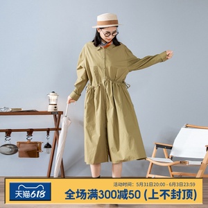 衬衫裙女设计感长袖连衣裙中长款收腰显瘦裙子初唯女装旗舰店429