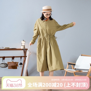 新品衬衫裙女设计感长袖连衣裙中长款收腰显瘦裙子初唯女装旗舰店