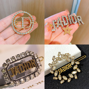 新款双面珍珠cd家小蜜蜂蝴蝶结迪奥熙发夹胸针女花字母高档配饰男