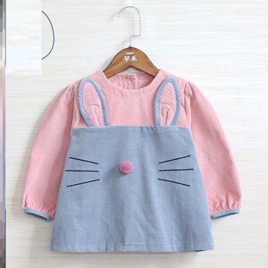 女孩小童爬行中大童加灯芯绒灯芯绒罩衣儿童宝宝外罩加厚小学生