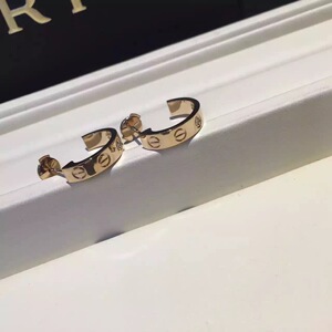 cartier卡地亚螺丝钉耳钉纯18k金玫瑰金四钻无钻十钻彩宝满钻手镯