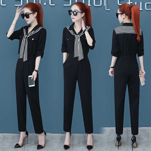 唯品会雪纺连体裤套装女装2020年春秋季新款秋装时尚气质洋气秋天