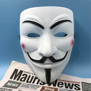 假脸舞会硅胶神秘cos面具头套男全脸帅气黑客v字仇杀队脸面具成人