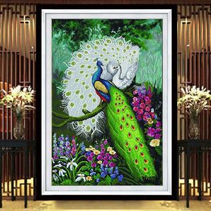 ks十字绣客厅孔雀