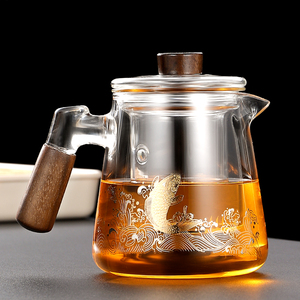 泡茶壶玻璃耐高温过滤家用高硼硅透明茶具花茶壶电陶炉加热煮茶壶