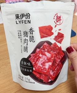 来伊份香脆猪肉脯35g*6袋特产靖江熟食休闲零食小吃酥脆猪肉干即