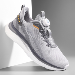 安踏适用旋转纽扣男鞋夏网面透气网鞋大码男士初中学生跑步运动鞋