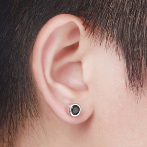 文具经营部11淘宝老凤祥云999纯银镀白金小耳圈男士耳环单只嘻哈耳