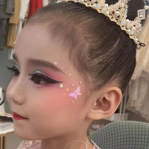 幼儿园儿童舞台妆眼妆亮片亮钻星星蝴蝶贴脸化妆饰品表演彩妆眼角