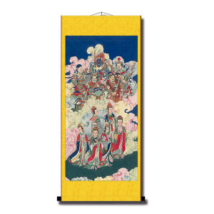 新款道教武神六丁六甲画像画 阴神玉女阳神玉男神像 中式卷抽挂画