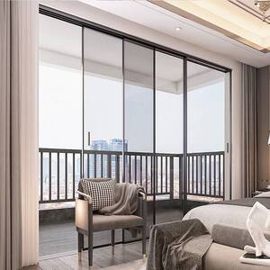 威班玻璃门阳台门厨房客厅隔断三联动网红移门定制极窄边框铝合