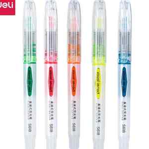 得力S618荧光笔彩色记号笔卡通标记笔糖果色荧光笔直液式墨水可视