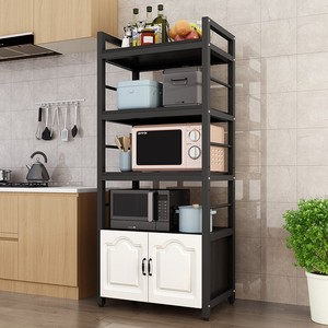 厨房置物架落地多层带门收纳柜多功能轻奢收纳家用杂物柜落地式