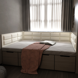 榻榻米软包墙围轻奢床围贴床头自粘卧室硬包背景墙炕围子墙贴农村