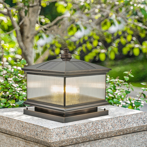 全铜柱头灯太阳能户外庭院灯防水门柱灯别墅大门灯室外围墙柱子灯